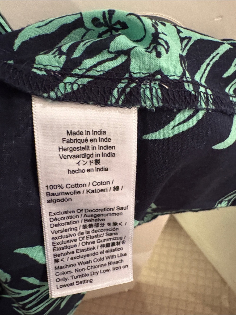 J. Crew Navy Maxi Dress with Mint Floral Print - Picture 3 of 4
